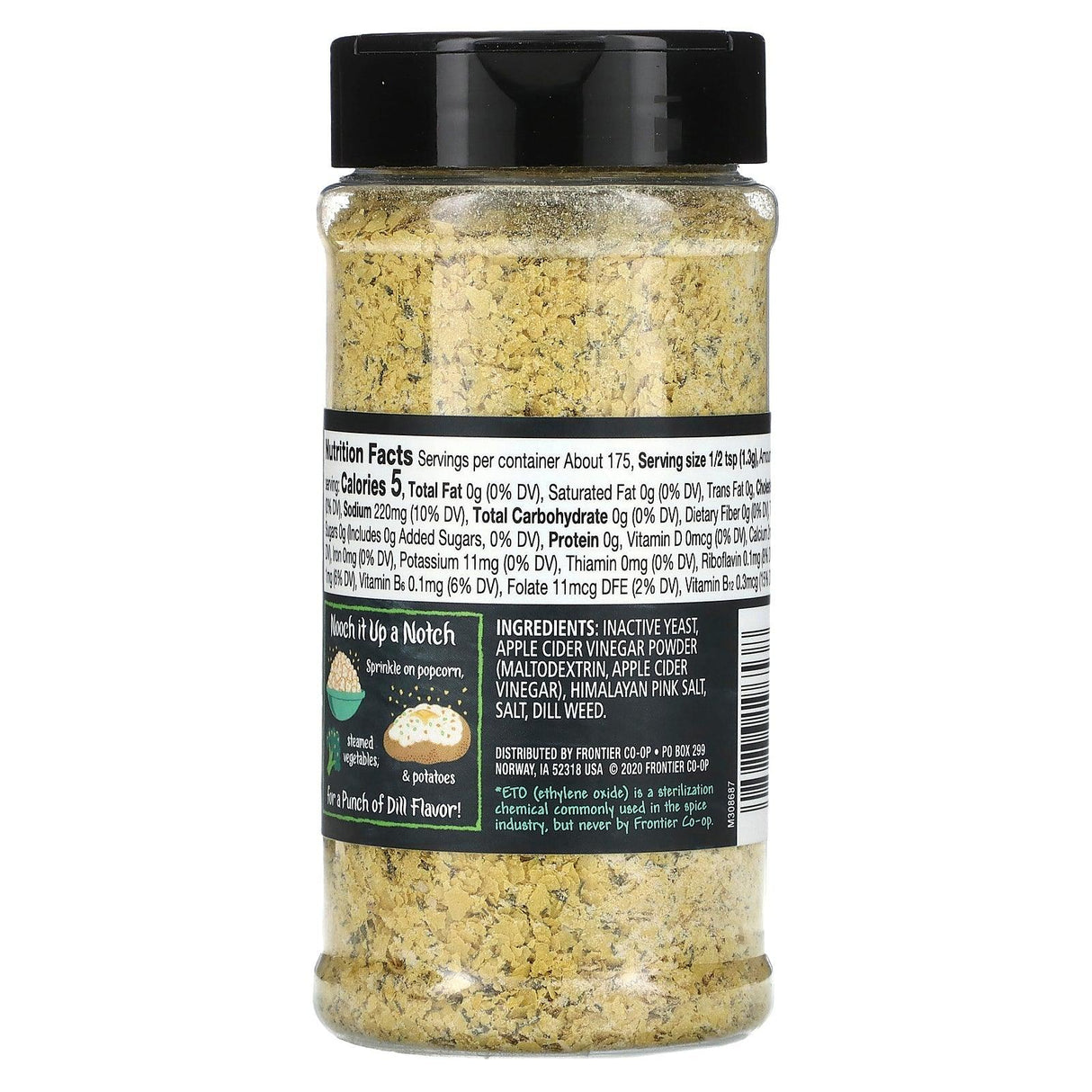 Frontier Co-op, Premium Nutritional Yeast, Dill & Vinegar, 8.01 oz (227 g) - Supply Center USA