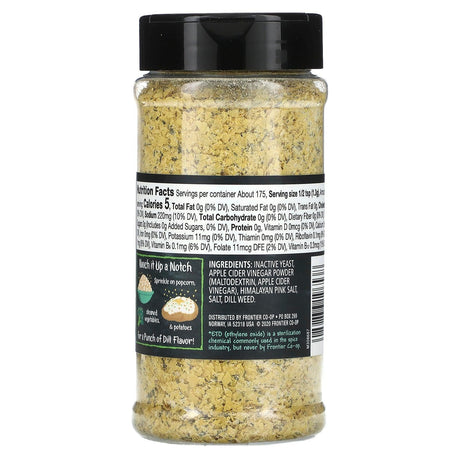 Frontier Co-op, Premium Nutritional Yeast, Dill & Vinegar, 8.01 oz (227 g) - Supply Center USA