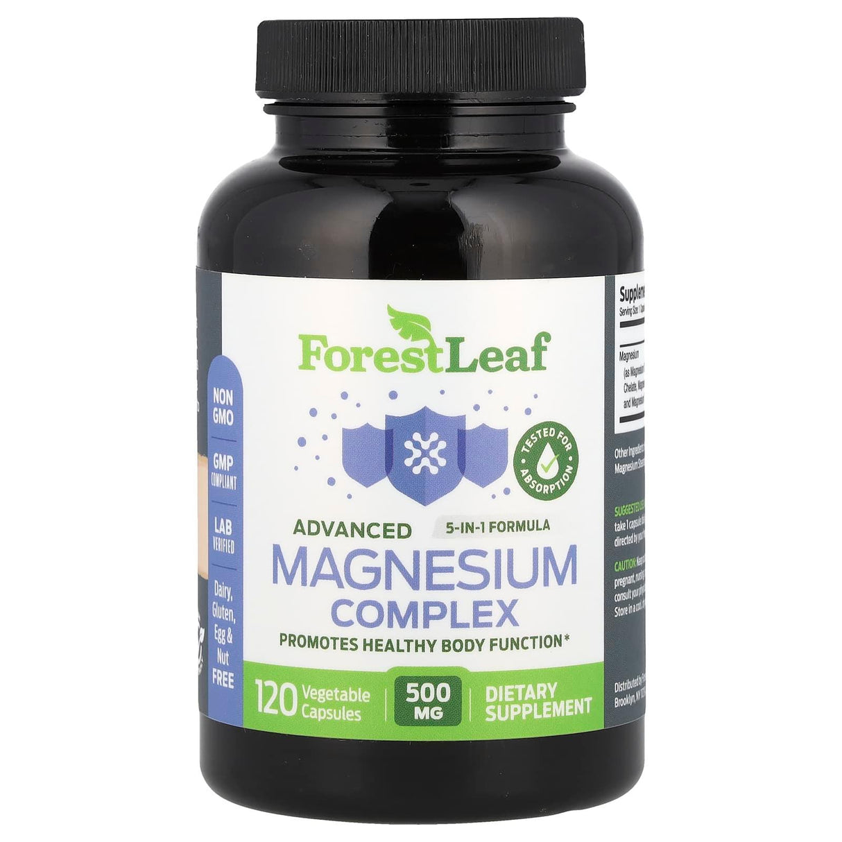 Forest Leaf, Advanced Magnesium Complex , 500 mg , 120 Vegetable Capsules - Supply Center USA