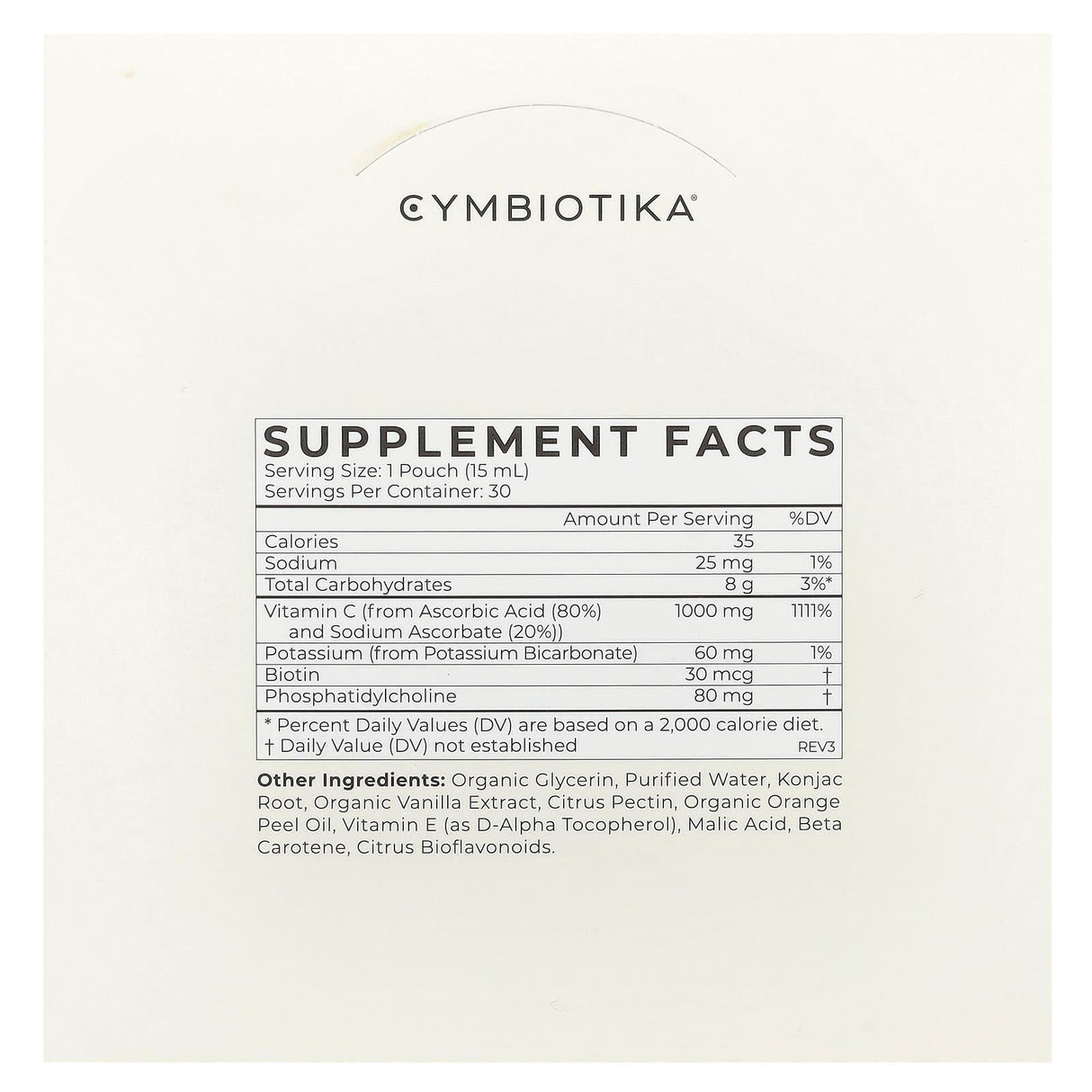 Cymbiotika, Vitamin C, Liposomal Delivery, Citrus Vanilla, 1,000 mg, 30 Pouches, 15 ml Each - Supply Center USA