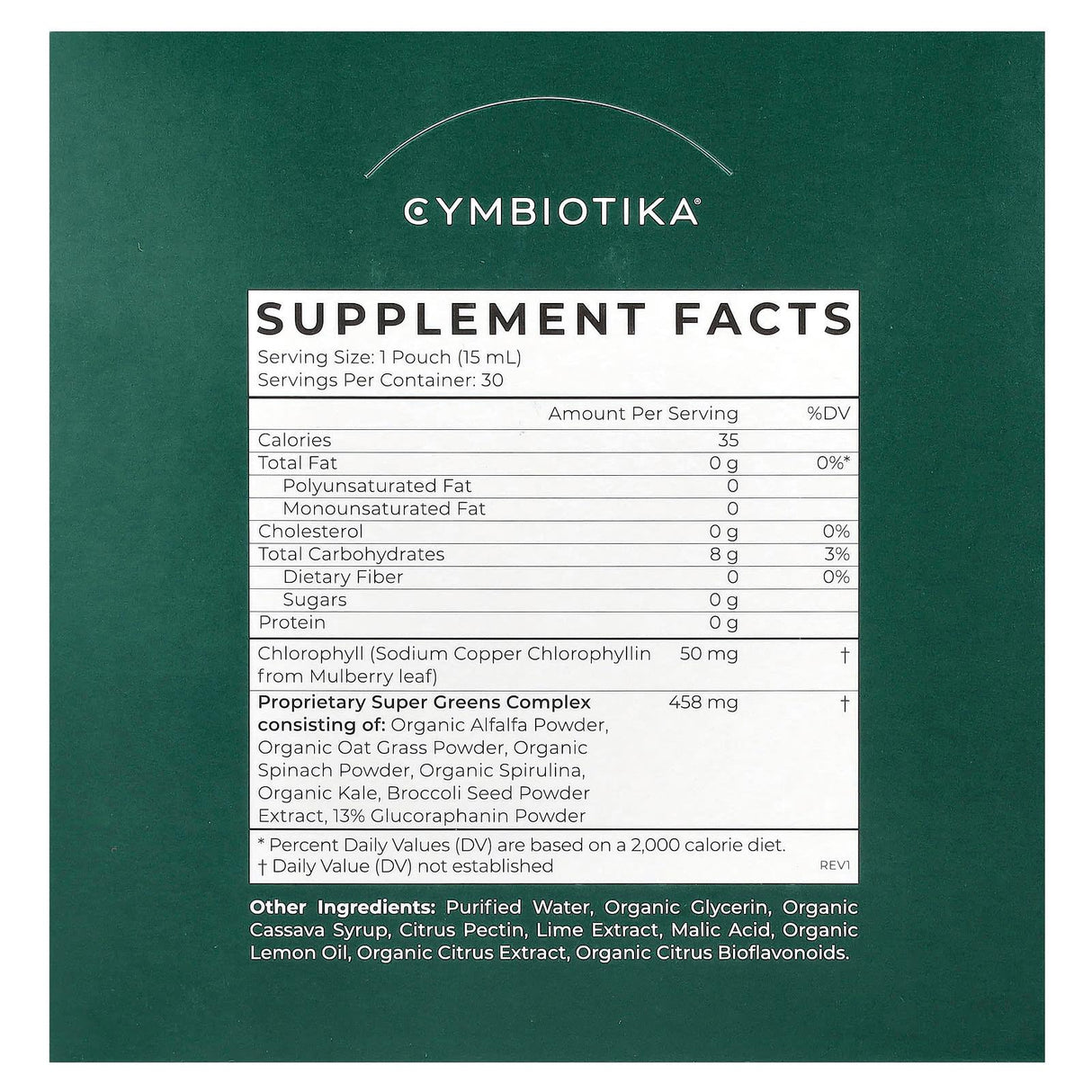 Cymbiotika, Super Greens, With Chlorophyll, Citrus Lime, 30 Pouches, 15 ml Each - Supply Center USA