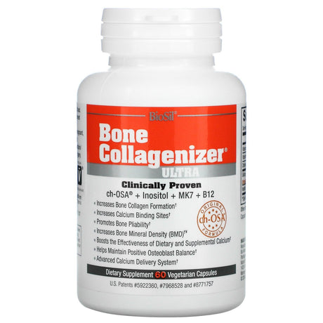 BioSil by Natural Factors, Bone Collagenizer Ultra, 60 Vegetarian Capsules - Supply Center USA