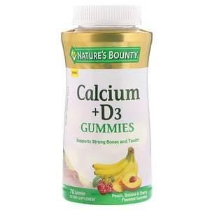 Nature's Bounty, Calcium + D3 Gummies, Peach, Banana & Cherry Flavored, 70 Gummies - Supply Center USA