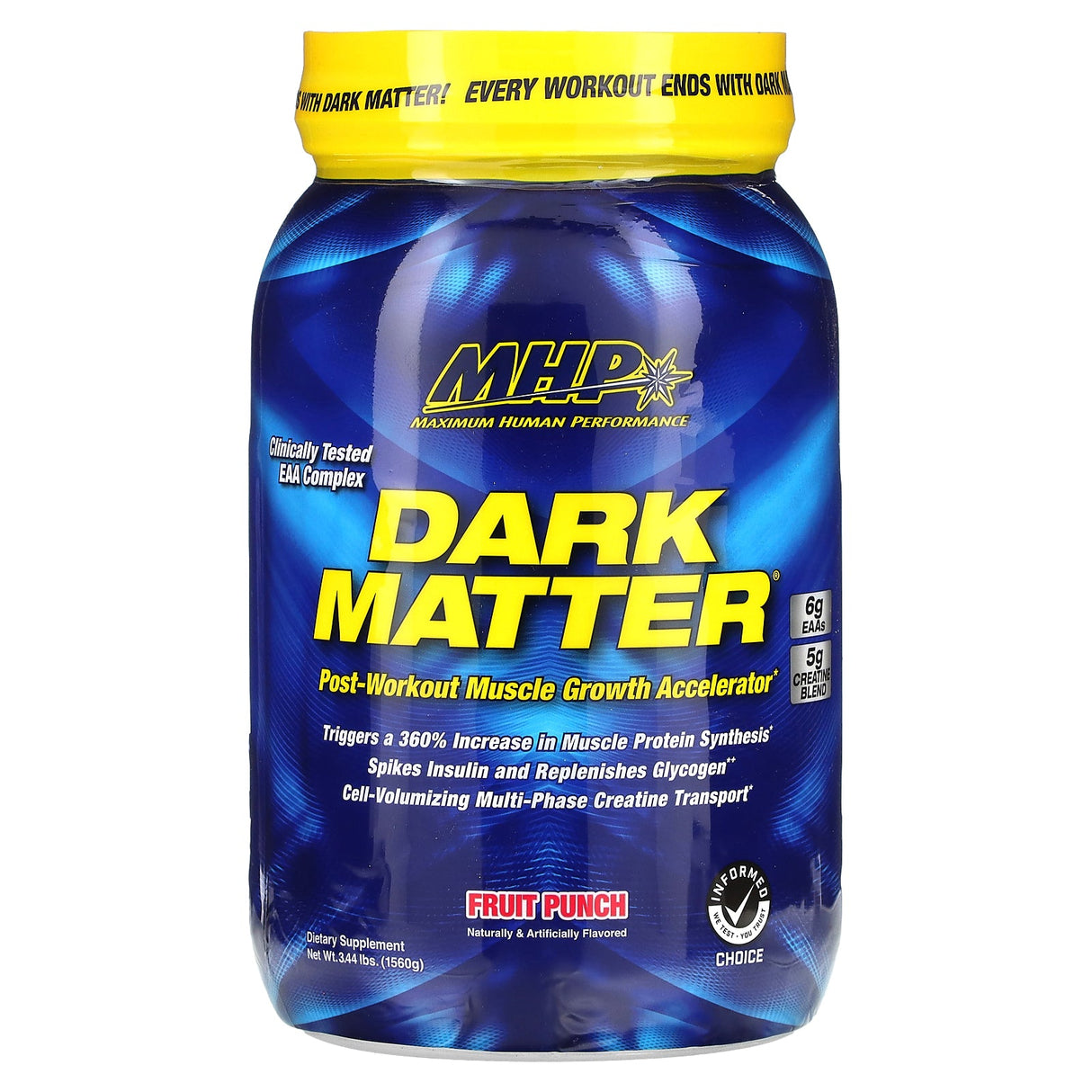 MHP, DARK MATTER, Post-Workout Muscle Growth Accelerator, Blue Raspberry, 3.44 lbs (1,560 g) - Supply Center USA