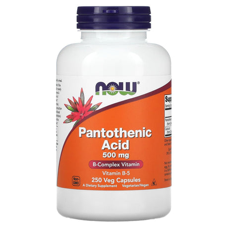 NOW Foods, Pantothenic Acid, 500 mg, 100 Veg Capsules - Supply Center USA