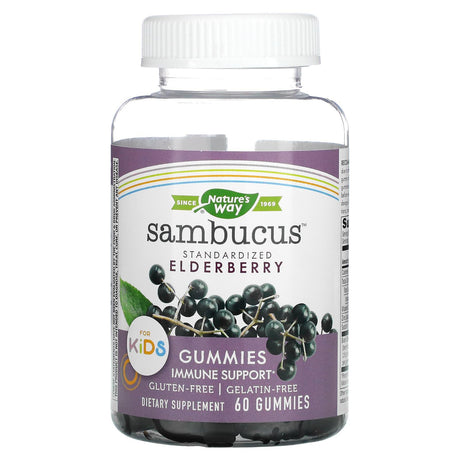 Nature's Way, Sambucus for Kids, Standardized Elderberry Gummies, 60 Gummies - Supply Center USA