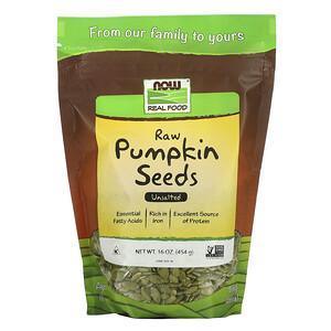 Now Foods, Real Food, Raw Pumpkin Seeds, Unsalted, 16 oz (454 g) - Supply Center USA