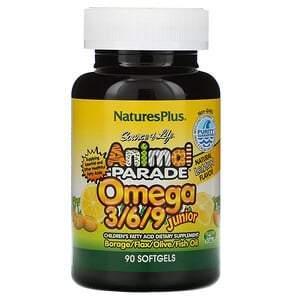 Nature's Plus, Source of Life, Animal Parade, Omega 3/6/9 Junior, Natural Lemon Flavor, 90 Softgels - Supply Center USA