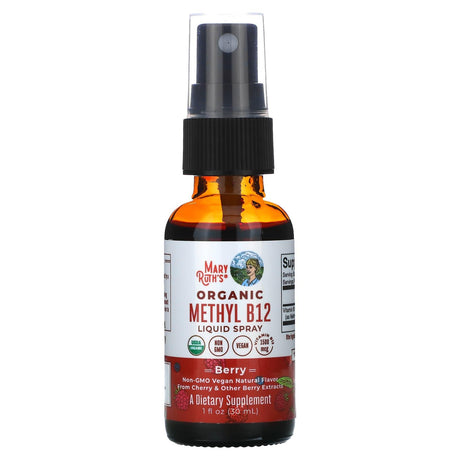 MaryRuth Organics, Organic Methly B12 Liquid Spray, Extra Strength, Berry, 1 fl oz (30 ml) - Supply Center USA