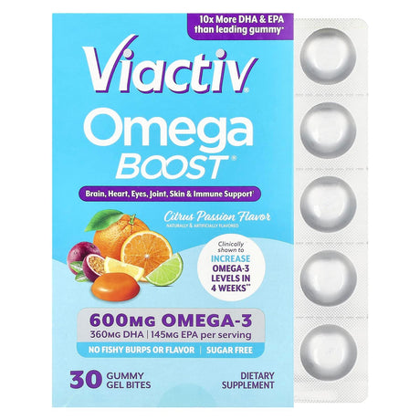 Viactiv, Omega Boost® Gummies, Citrus Passion, 30 Gummy Gel Bites - Supply Center USA