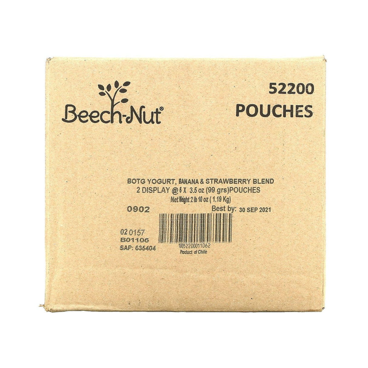 Beech-Nut, Breakfast, 12+ Months, Yogurt, Banana & Strawberry, 12 Pouches, 3.5 oz (99 g) Each - Supply Center USA