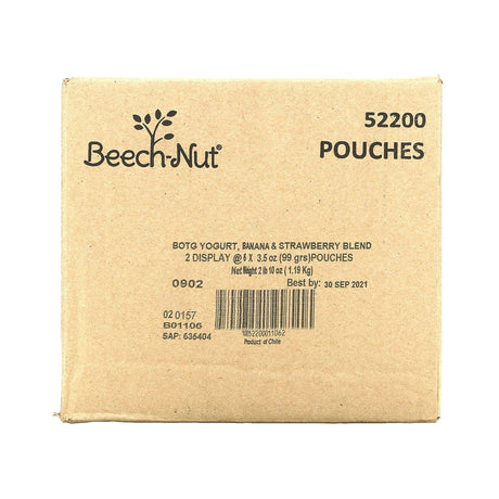 Beech-Nut, Breakfast, 12+ Months, Yogurt, Banana & Strawberry, 12 Pouches, 3.5 oz (99 g) Each - Supply Center USA