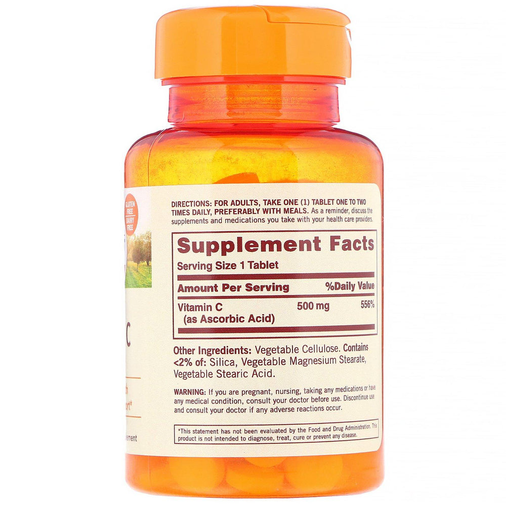 Sundown Naturals, Vitamin C, 500 mg, 100 Tablets - HealthCentralUSA