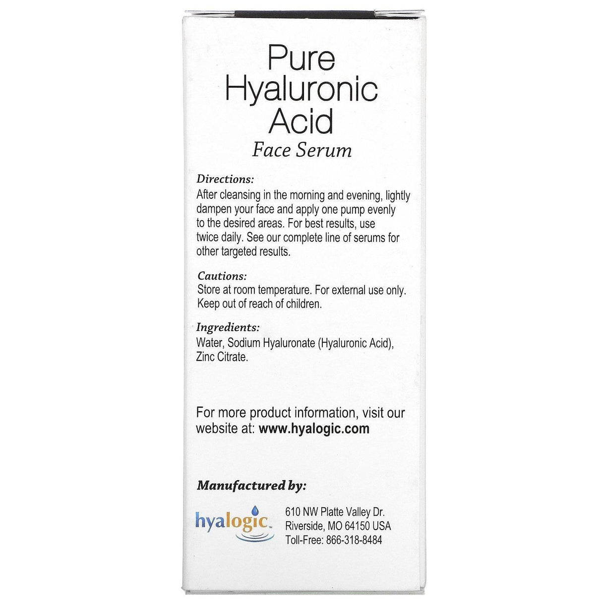 Hyalogic, Pure Hyaluronic Acid Face Serum, 1 fl oz (30 ml) - Supply Center USA