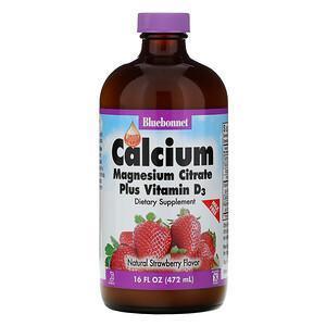 Bluebonnet Nutrition, Liquid Calcium, Magnesium Citrate Plus Vitamin D3, Natural Strawberry Flavor, 16 fl oz (472 ml) - Supply Center USA