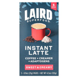 Laird Superfood, Instant Latte, Sweet & Creamy, 5 Packs, 0.9 oz (25 g) Each - Supply Center USA