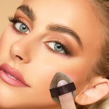 6Pcs Mini Powder Puff Set, 2Pcs Silicone Mini Puff +4Pcs Velvet Loose Powder Puff with Case, Easy to Clean Not-Absorb Foundation Small Makeup Puffs for under Eye & Nose Premium Makeup (Brown)