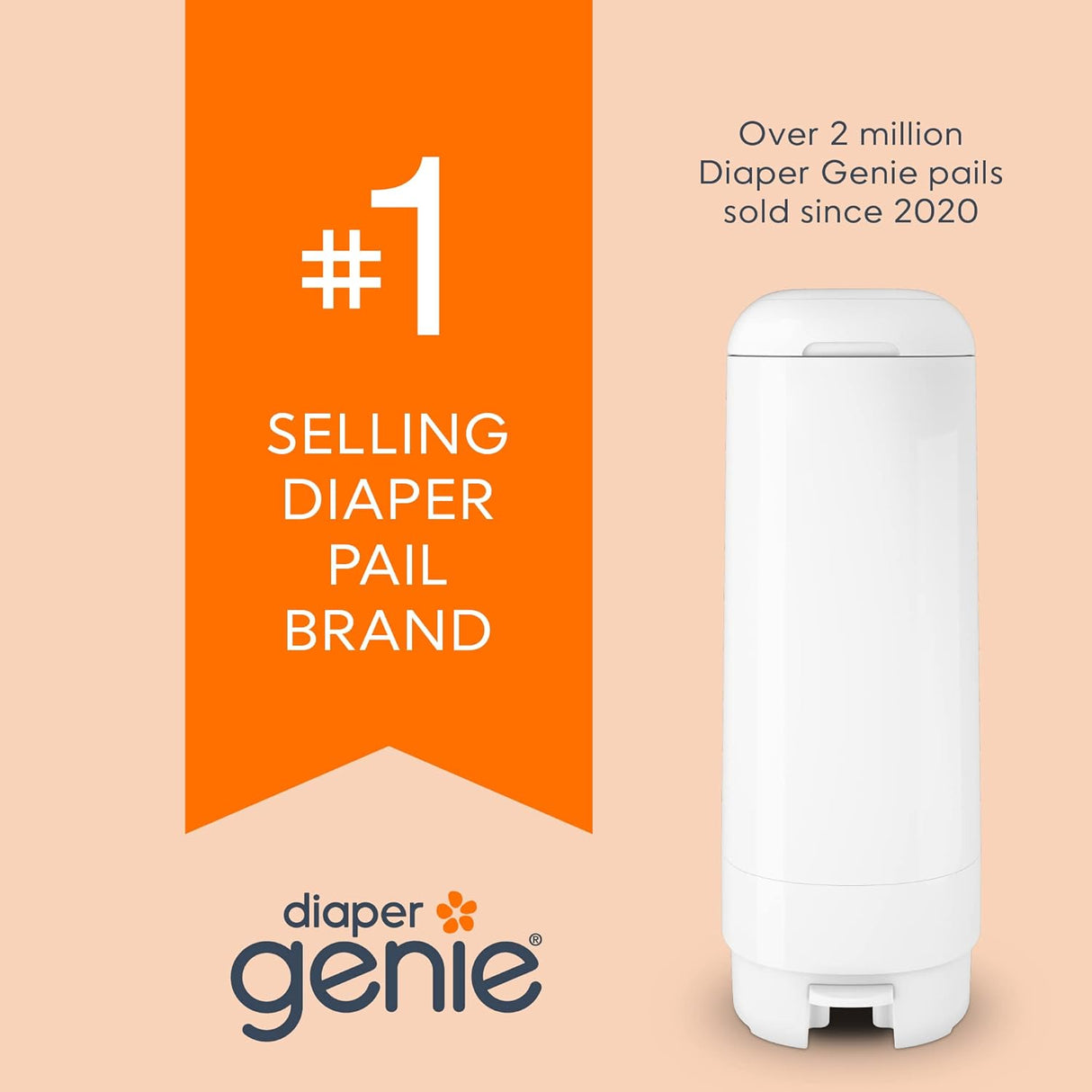 Diaper Genie Easy Roll Refill with 30 Bags, Holds up to 1410 Newborn Diapers per Refill