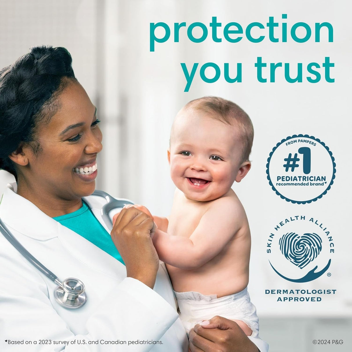 Pampers Pure Protection Diapers - Size 5, One Month Supply (132 Count), Hypoallergenic Premium Disposable Baby Diapers