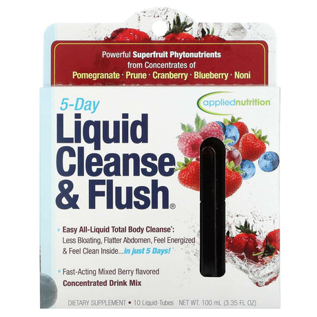 Applied Nutrition, 5 Day Liquid Cleanse & Flush, Mixed Berry, 10 Liquid-Tubes, 0.33 fl oz (10 ml) Each - Supply Center USA