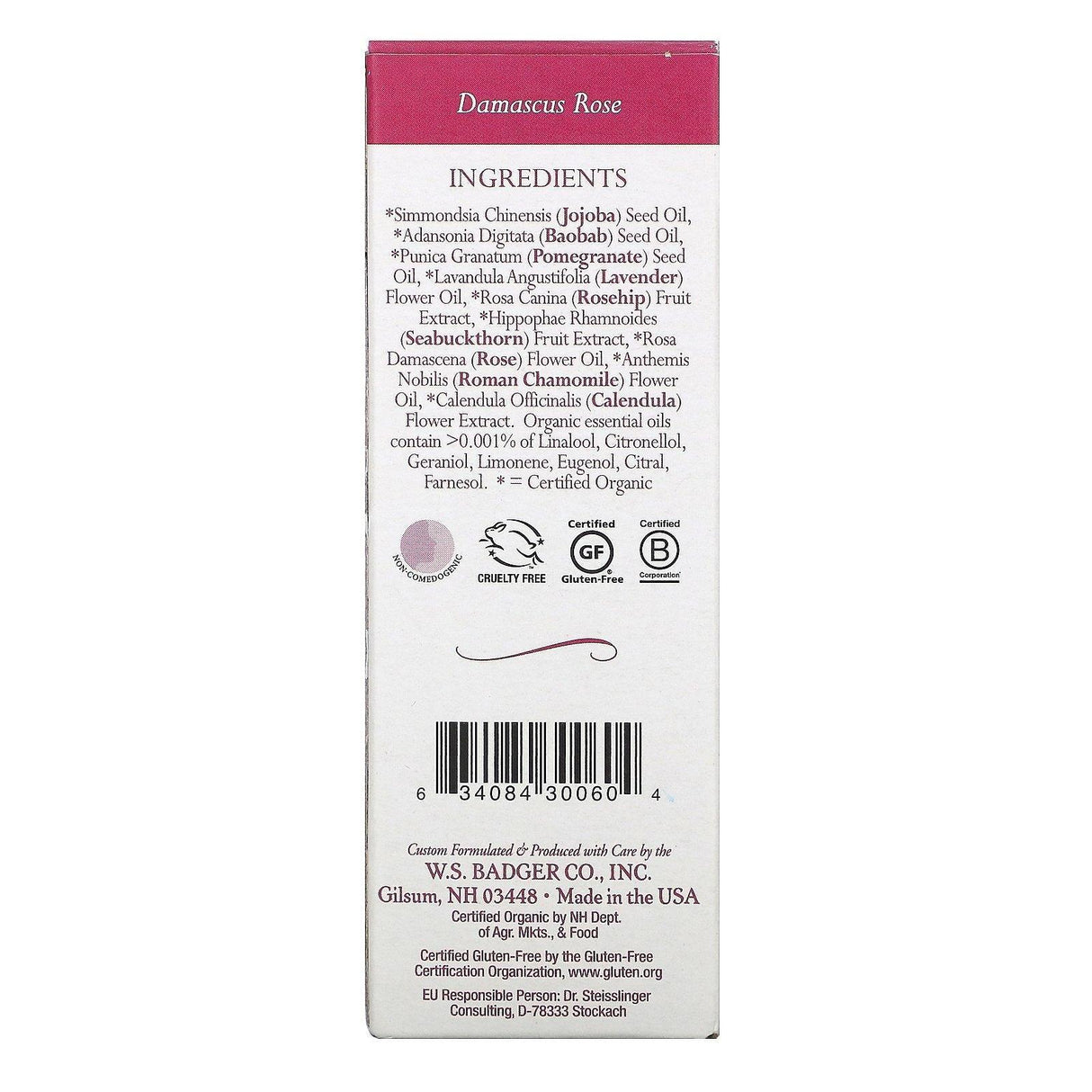 Badger Company, Face Care, Damascus Rose Face Oil, 1 fl oz (29.5 ml) - Supply Center USA