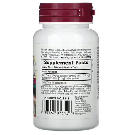 Nature's Plus, Herbal Actives, Black Cherry, 750 mg, 30 Tablets - Supply Center USA