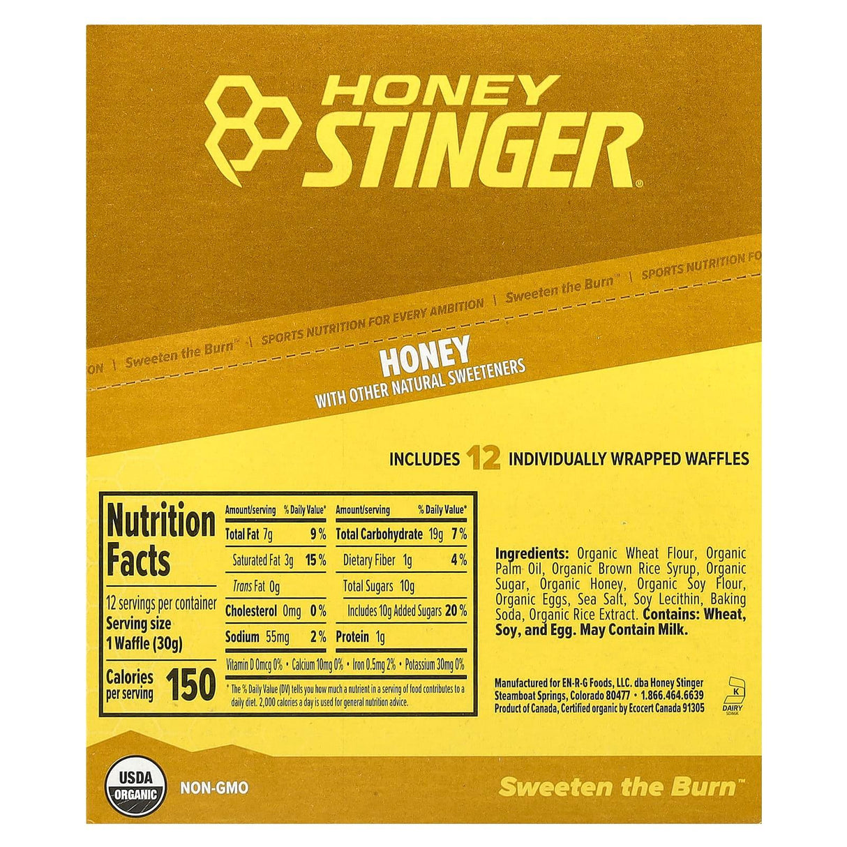 HoneyStinger, Energy Waffle, Honey , 12 Waffles, 1.06 oz (30 g) Each - Supply Center USA