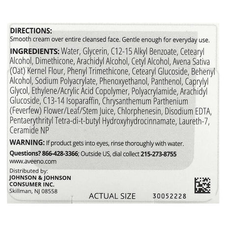 Aveeno, Calm + Restore, Redness Relief Moisturizing Cream, Sensitive Skin, Fragrance Free, 1.7 oz (48 g) - Supply Center USA