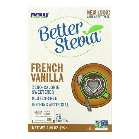 NOW Foods, BetterStevia, Zero Calorie Sweetener, French Vanilla, 75 Packets, (1 g) Each - Supply Center USA