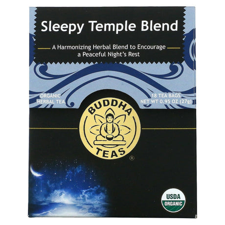 Buddha Teas, Organic Herbal Tea, Sleepy Temple Blend, 18 Tea Bags, 0.95 oz (27 g) - Supply Center USA