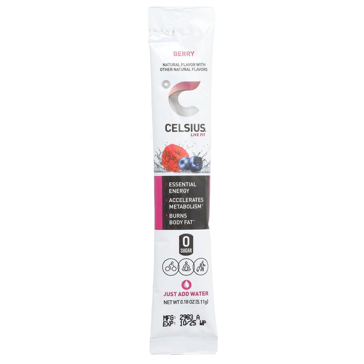 Celsius, Live Fit, Dragonfruit Lime, 14 On-The-Go Packets, 0.2 oz (5.74 g) Each - Supply Center USA