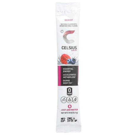 Celsius, Live Fit, Dragonfruit Lime, 14 On-The-Go Packets, 0.2 oz (5.74 g) Each - Supply Center USA