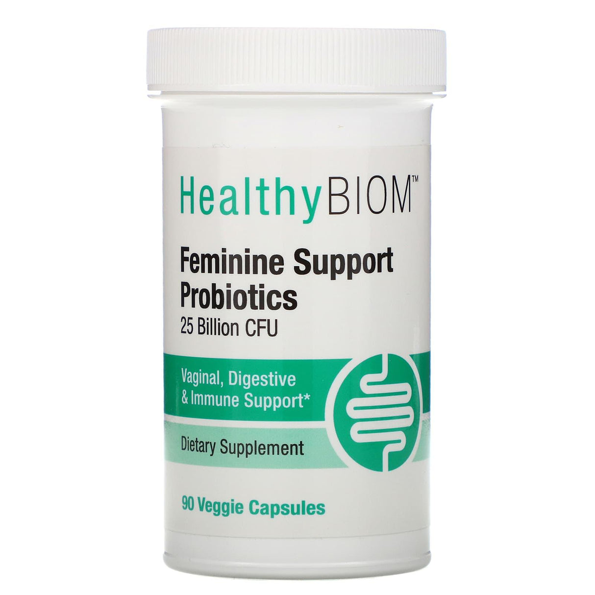 HealthyBiom, Feminine Support Probiotics, 25 Billion CFUs, 90 Veggie Capsules - Supply Center USA