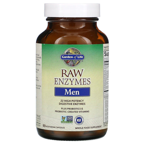 Garden of Life, RAW Enzymes, Men, 90 Vegetarian Capsules - Supply Center USA