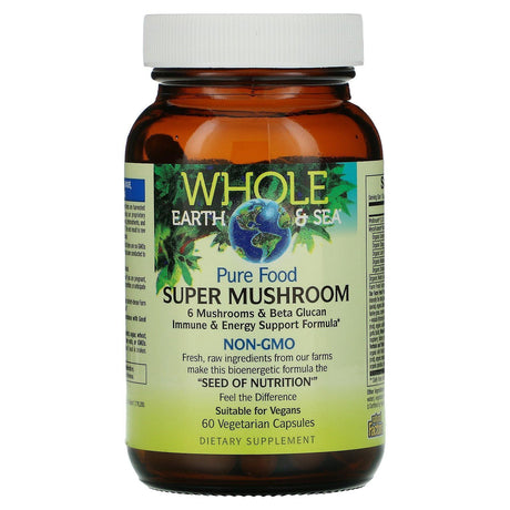 Natural Factors, Whole Earth & Sea, Super Mushroom, 60 Vegetarian Capsules - Supply Center USA