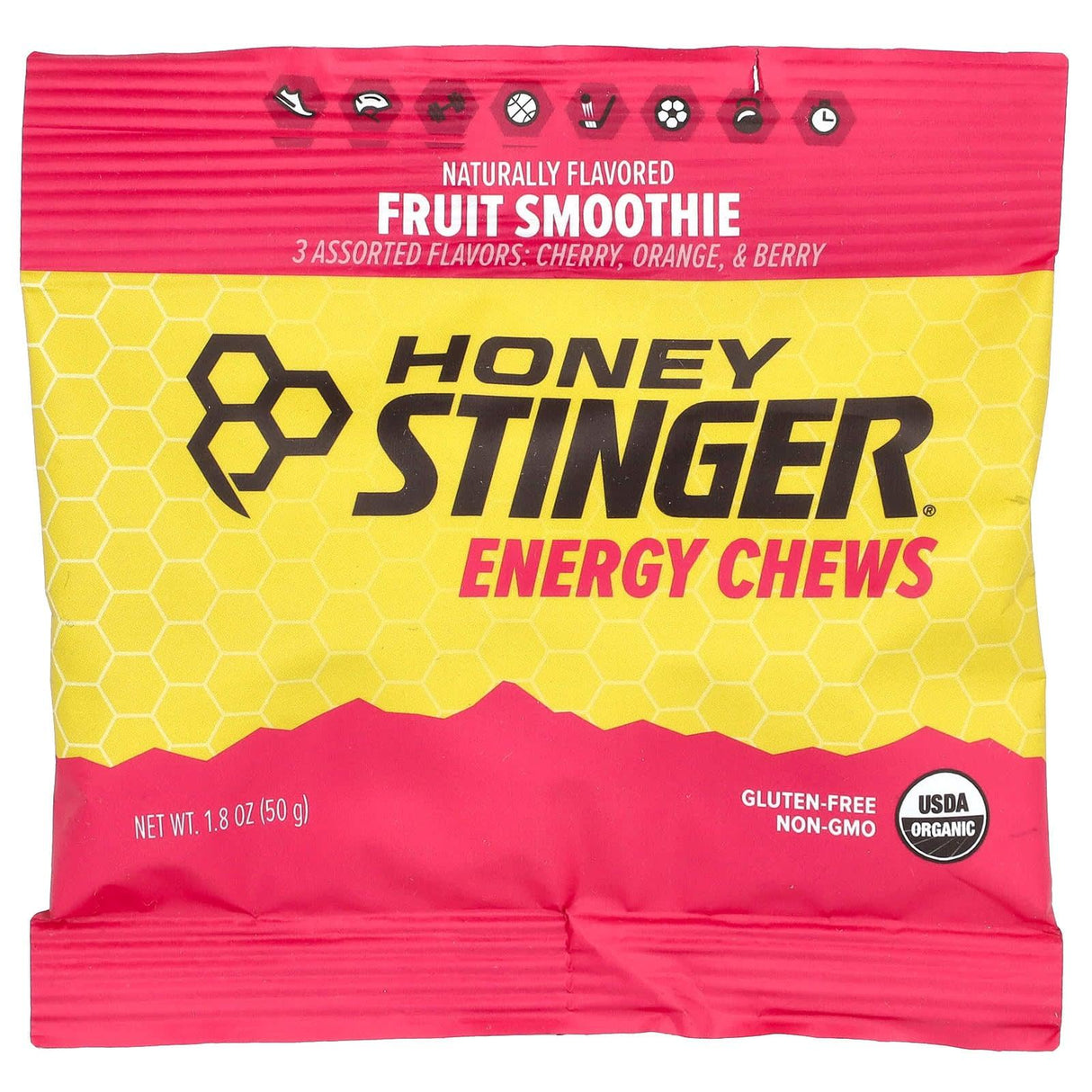 HoneyStinger, Energy Chews, Fruit Smoothie , 12 Packets, 1.8 oz (50 g) Each - Supply Center USA