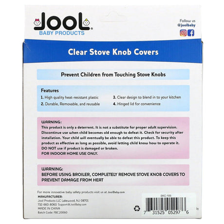 Jool Baby Products, Clear Stove Knob Covers, 5 Pack - Supply Center USA