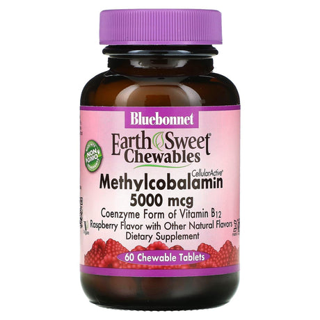 Bluebonnet Nutrition, EarthSweet Chewables, Methylcobalamin, Raspberry , 1,000 mcg, 60 Chewable Tablets - Supply Center USA