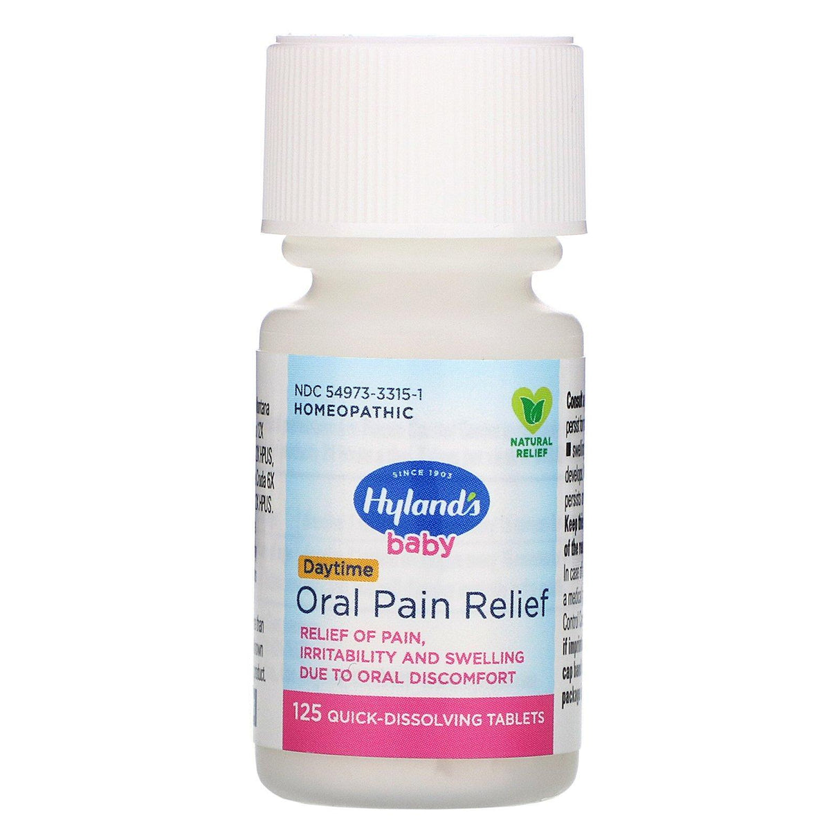 Hyland's, Baby, Oral Pain Relief Daytime, 125 Quick-Dissolving Tablets - Supply Center USA