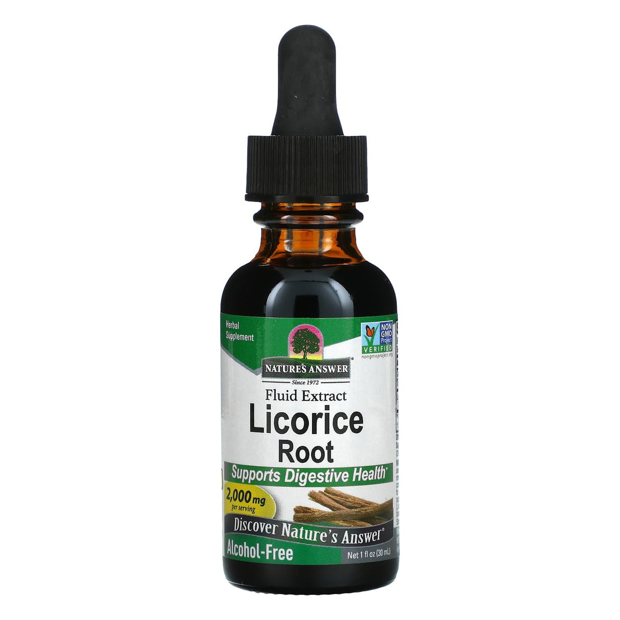 Nature's Answer, Licorice Root, Fluid Extract, Alcohol-Free, 2,000 mg, 1 fl oz (30 ml) - Supply Center USA