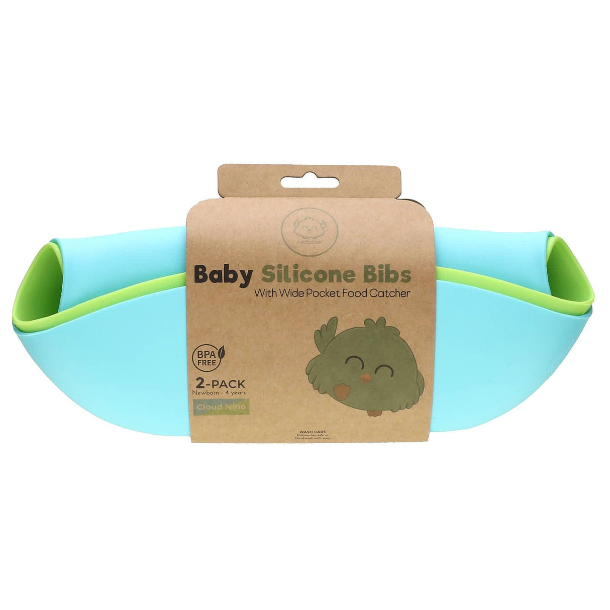 KeaBabies, Baby Silicone Bibs, Cloud Nine, Newborn - 4 Years, 2 Pack - Supply Center USA