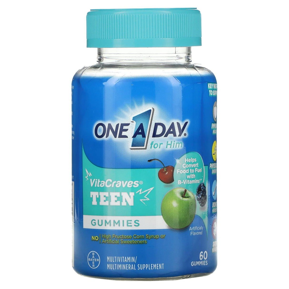 One-A-Day, For Him, VitaCraves, Teen Multivitamin, 60 Gummies - Supply Center USA