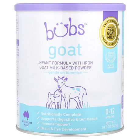 Aussie Bubs, Goat, Infant Formula With Iron Goat Milk-Based Powder, 0-12 Months, 20 oz (567 g) - Supply Center USA