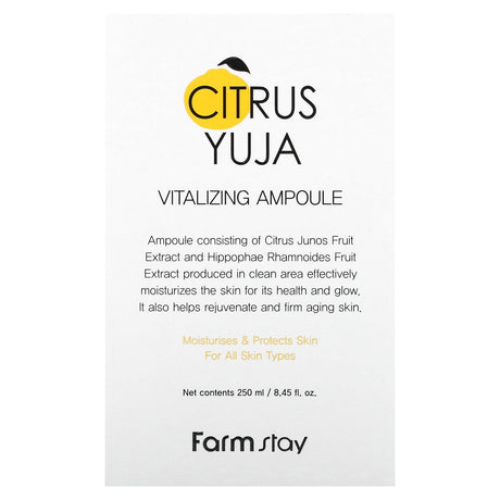 Farmstay, Citrus Yuja, Vitalizing Ampoule, For All Skin Types, 8.45 fl oz (250 ml) - Supply Center USA