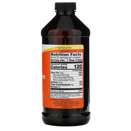 Now Foods, Wheat Germ Oil, 16 fl oz (473 ml) - Supply Center USA