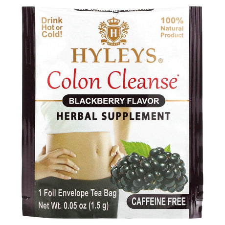 Hyleys Tea, Colon Cleanse, Blackberry, Caffeine Free, 25 Tea Bags, 1.32 oz (37.5 g) - Supply Center USA