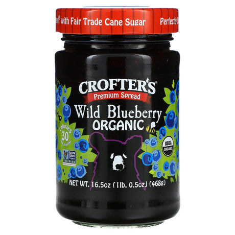 Crofter's Organic, Organic Premium Spread, Wild Blueberry, 16.5 oz (468 g) - Supply Center USA