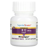 Superior Source, Cyanocobalamin B-12 & Folic Acid, 60 MicroLingual Instant Dissolve Tablets - Supply Center USA