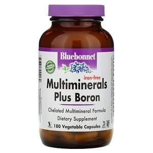 Bluebonnet Nutrition, Multiminerals Plus Boron, Iron-Free, 180 Vegetable Capsules - HealthCentralUSA