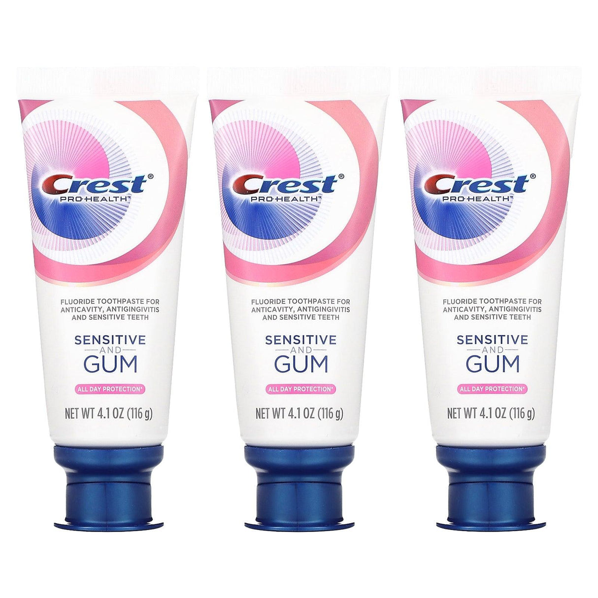 Crest, Pro Health, Sensitive and Gum, Fluoride Toothpaste, 3 Pack, 4.1 oz (116 g) Each - Supply Center USA